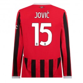 AC Milan Jović 15 Matchtröja Hemma 2024-2025 Långärmad