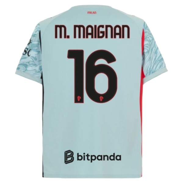 AC Milan M.Maignan 16 Målvakt Matchtröja Hemma 2025-2026 Fotbollsställ AC Milan M.Maignan 16 Målvakt Matchtröja Hemma 2025-2026 Fotbollsställ