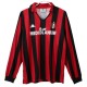 AC Milan Matchtröja Hemma Retro 1988-1989 Långärmad