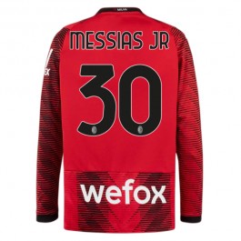 AC Milan Messias Jr 30 Matchtröja Hemma 2023-2024 - Långärmad