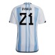 Argentina Dybala 21 Matchtröja Hemma VM 2022