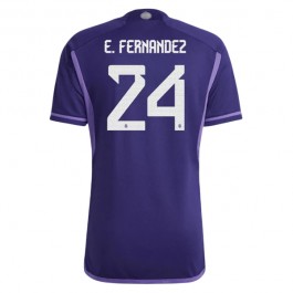 Argentina E.Fernandez 24 Matchtröja Borta VM 2022