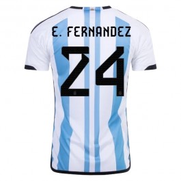 Argentina E.Fernandez 24 Matchtröja Hemma VM 2022