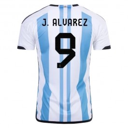 Argentina J.Alvarez 9 Matchtröja Hemma VM 2022