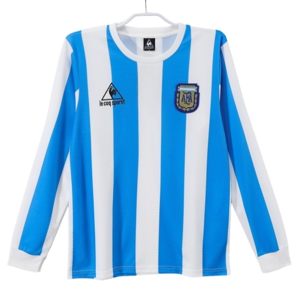 Argentina Matchtröja Hemma Retro 1986 Långärmad Fotbollsställ Argentina Matchtröja Hemma Retro 1986 Långärmad Fotbollsställ