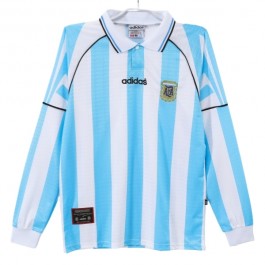 Argentina Matchtröja Hemma Retro 1996-1997 Långärmad
