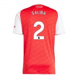Arsenal Saliba 2 Matchtröja Hemma 2025-2026