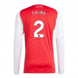 Arsenal Saliba 2 Matchtröja Hemma 2025-2026 Långärmad