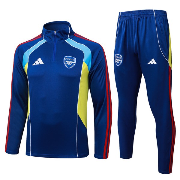 Arsenal Träningsoverall med Tröja Barn 2025-26 - 1-4 Zip Blå Arsenal Träningsoverall med Tröja Barn 2025-26 - 1-4 Zip Blå