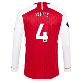 Arsenal White 4 Matchtröja Hemma 2023-2024 Långärmad