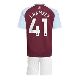 Aston Villa J.Ramsey 41 Matchtröja Barn Hemma 2024-2025