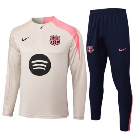 Barn FC Barcelona Träningsoverall 2025-26 - 1-4 Zip Beige