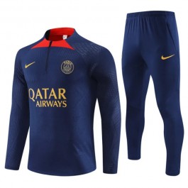 Barn Paris Saint Germain PSG Träningsoverall 2023-24 - 1-4 Zip Navy