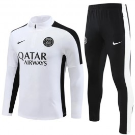 Barn Paris Saint Germain PSG Träningsoverall 2023-24 - 1-4 Zip Vit