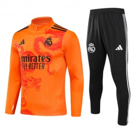 Barn Real Madrid Träningsoverall 2024-25 - 1-4 Zip Dragon Orange