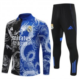 Barn Real Madrid Träningsoverall 2025-26 - 1-4 Zip Dragon Svart