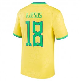 Brasilien G.Jesus 18 Matchtröja Hemma VM 2022