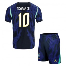 Brasilien Neymar Jr. 10 Bortaställ VM 2026 Barn