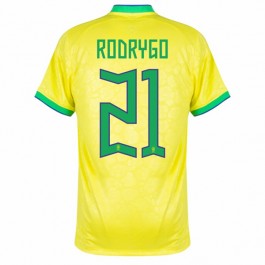 Brasilien Rodrigo 21 Matchtröja Hemma VM 2022