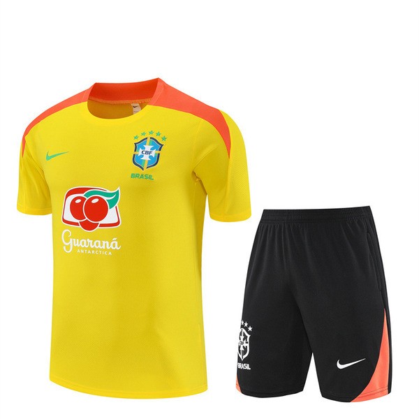 Brasilien Träningsset med T-shirt 2025-26 - Shorts Gul Brasilien Träningsset med T-shirt 2025-26 - Shorts Gul