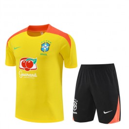 Brasilien Träningsset med T-shirt Barn 2025-26 - Shorts Gul