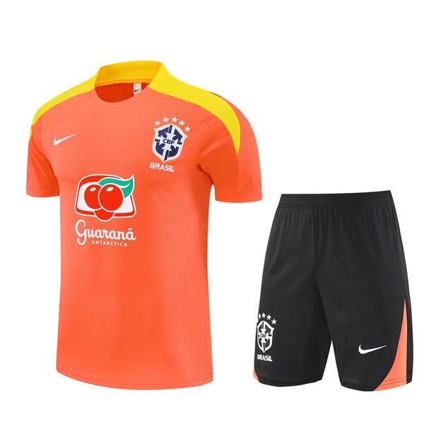 Brasilien Träningsset med T-shirt Barn 2025-26 - Shorts Orange Brasilien Träningsset med T-shirt Barn 2025-26 - Shorts Orange