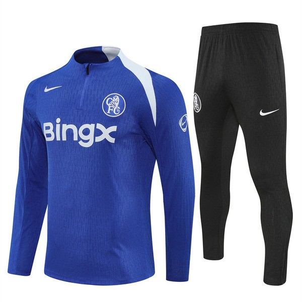 Chelsea Träningsoverall med Tröja 2025-26 - 1-4 Zip Blå Chelsea Träningsoverall med Tröja 2025-26 - 1-4 Zip Blå