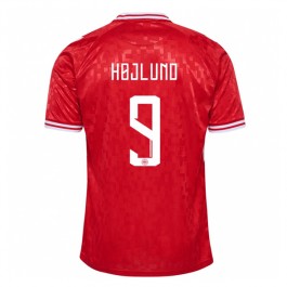 Danmark Højlund 9 Matchtröja Hemma Euro 2024