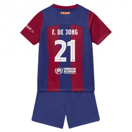 FC Barcelona F.De Jong 21 Matchtröja Barn Hemma 2023-2024