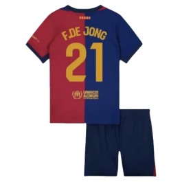 FC Barcelona F.De Jong 21 Matchtröja Barn Hemma 2024-2025