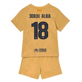 FC Barcelona Jordi Alba 18 Matchtröja Barn Borta 2022-2023