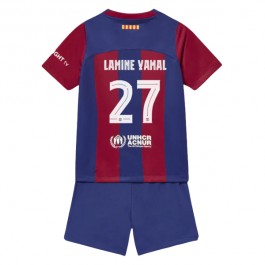 FC Barcelona Lamine Yamal 27 Matchtröja Barn Hemma 2023-2024