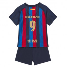 FC Barcelona Lewandowski 9 Matchtröja Barn Hemma 2022-2023