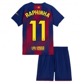FC Barcelona Raphinha 11 Matchtröja Hemma Barn 2025-2026 Fotbollsställ