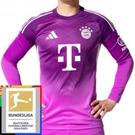 FC Bayern München Målvakt Matchtröja Hemma Purple Bundesliga Champions Patch 2025-2026 Långärmad