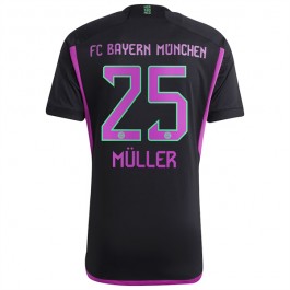 FC Bayern München Müller 25 Matchtröja Borta 2023-2024