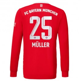 FC Bayern München Müller 25 Matchtröja Hemma 2022-2023 - Långärmad