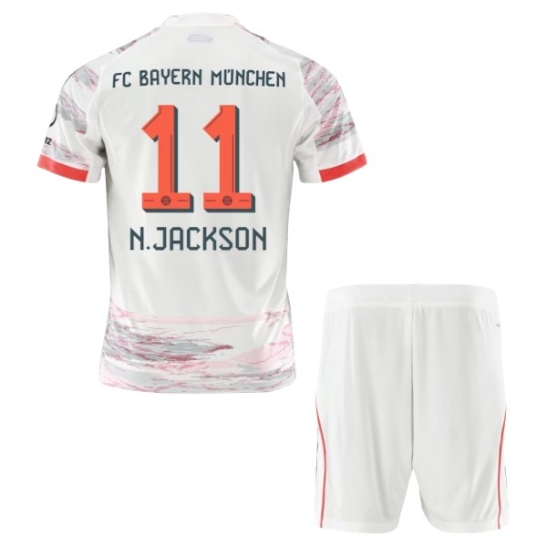 FC Bayern München N.Jackson 11 Matchtröja Borta Barn 2025-2026 Fotbollsställ FC Bayern München N.Jackson 11 Matchtröja Borta Barn 2025-2026 Fotbollsställ