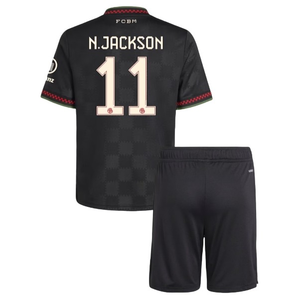 FC Bayern München N.Jackson 11 Matchtröja Tredje Barn 2025-2026 Fotbollsställ FC Bayern München N.Jackson 11 Matchtröja Tredje Barn 2025-2026 Fotbollsställ
