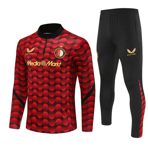 Feyenoord Träningsoverall med Tröja 2025-26 - 1-4 Zip Röd Feyenoord Träningsoverall med Tröja 2025-26 - 1-4 Zip Röd