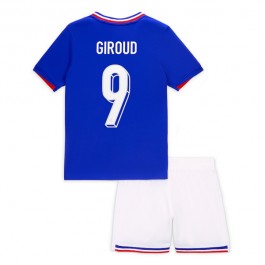 Frankrike Giroud 9 Matchtröja Barn Hemma Euro 2024