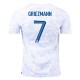 Frankrike Griezmann 7 Matchtröja Borta VM 2022