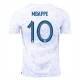 Frankrike Mbappé 10 Matchtröja Borta VM 2022