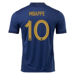 Frankrike Mbappé 10 Matchtröja Hemma VM 2022