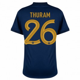 Frankrike Thuram 26 Matchtröja Hemma VM 2022