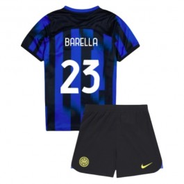 Inter Milan Barella 23 Matchtröja Barn Hemma 2023-2024