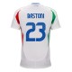 Italien Bastoni 23 Matchtröja Borta Euro 2024