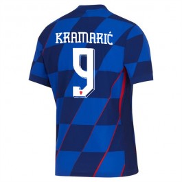 Kroatien Kramarić 9 Matchtröja Borta Euro 2024