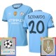 Manchester City Bernardo 20 Matchtröja Hemma Champions League Patches 2024-2025
