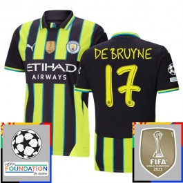 Manchester City De Bruyne 17 Matchtröja Borta Champions League Patches 2024-2025